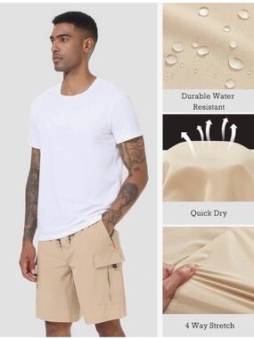 Champion Men's Beige Cargo Shorts